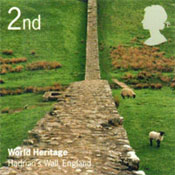 Stamp showing Hadrians Wall